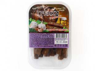 Арахис в глазури со вкусом краба: Сурские гренки Чеснок с зеленью (100 гр)