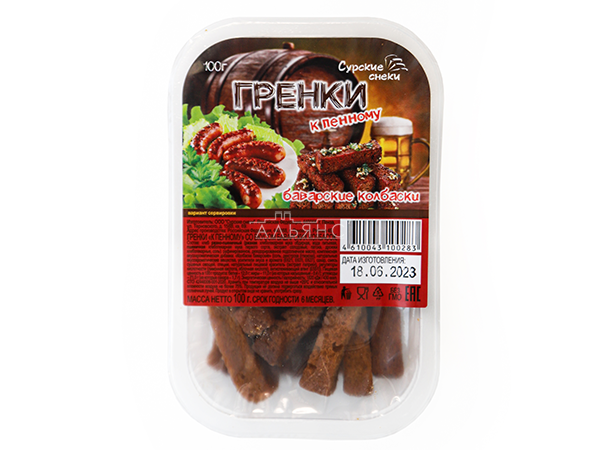 Сурские гренки Баварские колбаски (100 гр) в Хабаровске