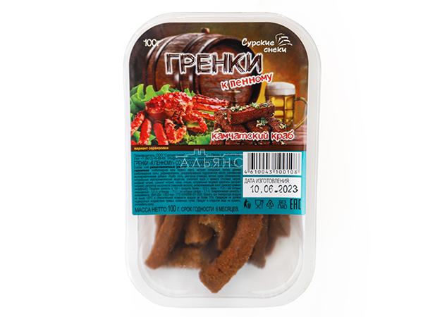 Сурские гренки Камчатский краб (100 гр) в Хабаровске