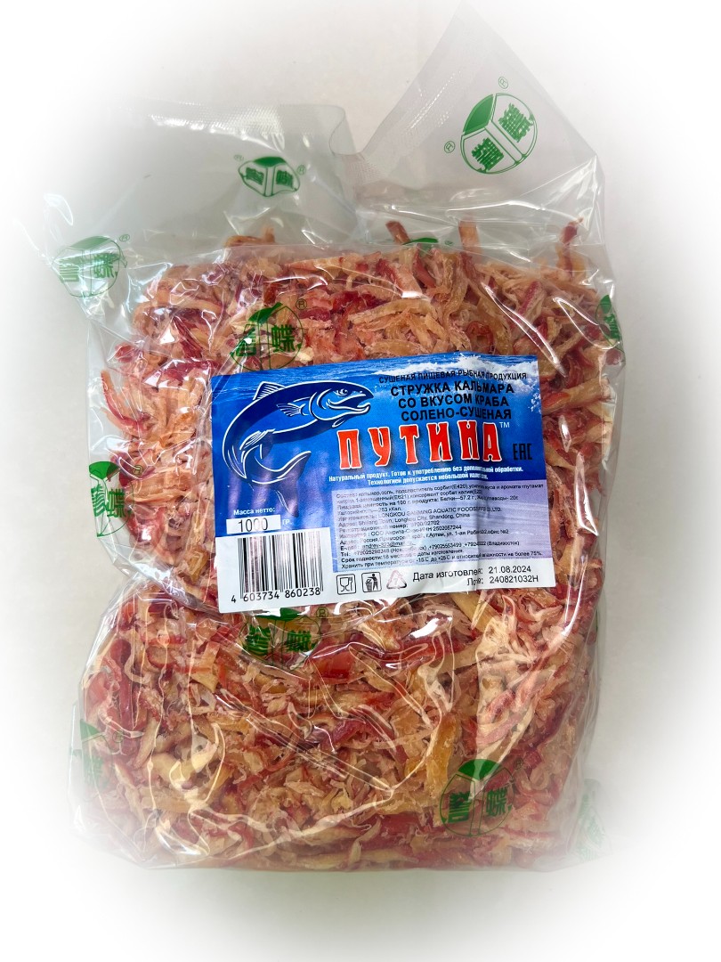 Кальмар стружка со вкусом краба "Розовая" (ПУТИНА) в Хабаровске